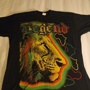 Vintage Pro Team Rasta Lion‎ “Legend” Graphic Tee Black 4XL Tall Heavyweight